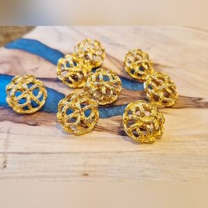 Metal Gold Very Inetesting Desing Buttons Set Of 8